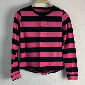 Pink and Black Striped Kids Pajama Top